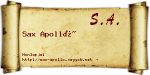 Sax Apolló névjegykártya